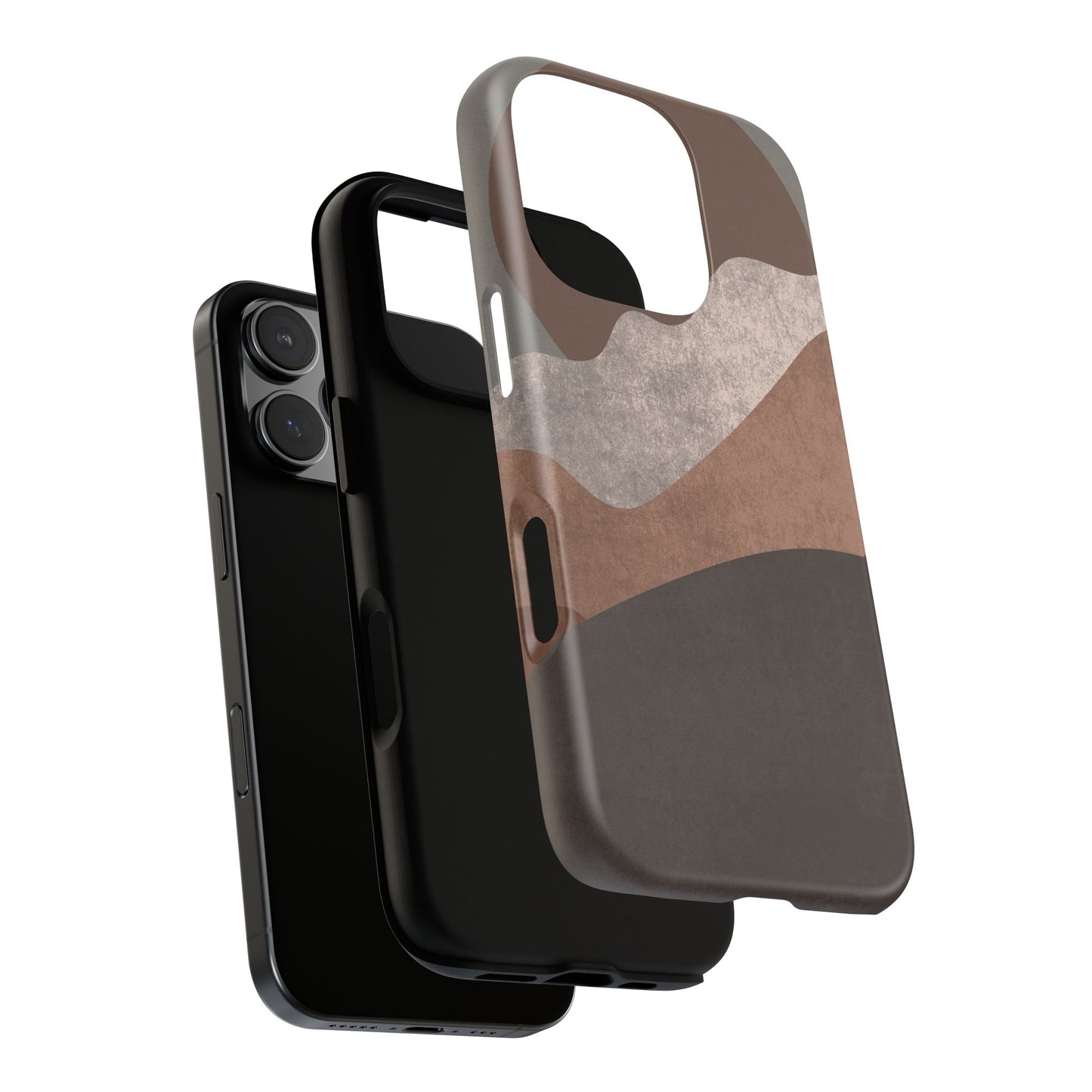 Abstract Earthtone Phone Case — Brown Layered Rugged Tough Case
