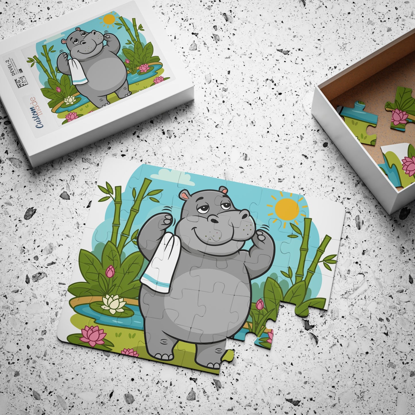 Smiling Hippo Bath Time Kids Puzzle, 30-Piece