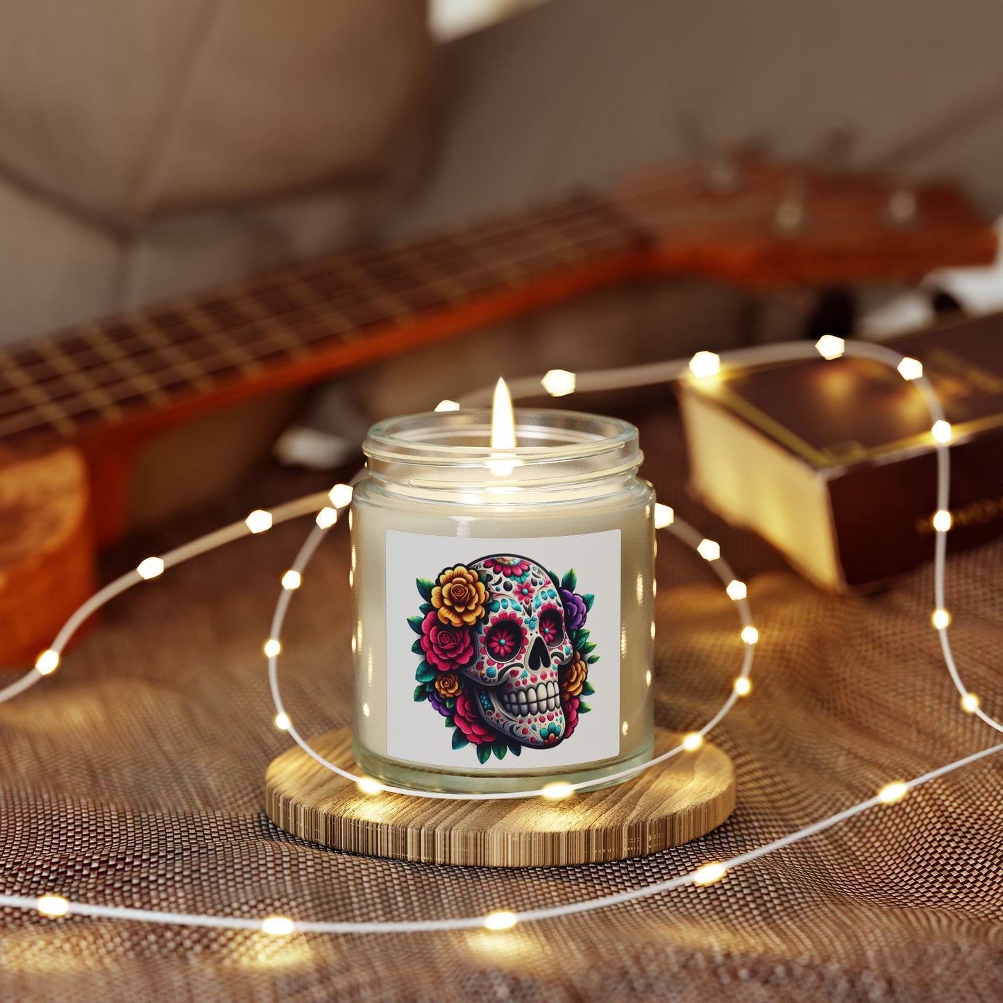 Day of the Dead Coconut Apricot Scented Candle (4oz & 9oz)