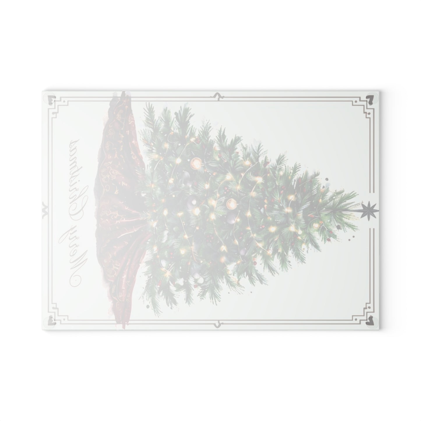Christmas Tree Glass Cutting Board - Festive Holiday Kitchen Decor