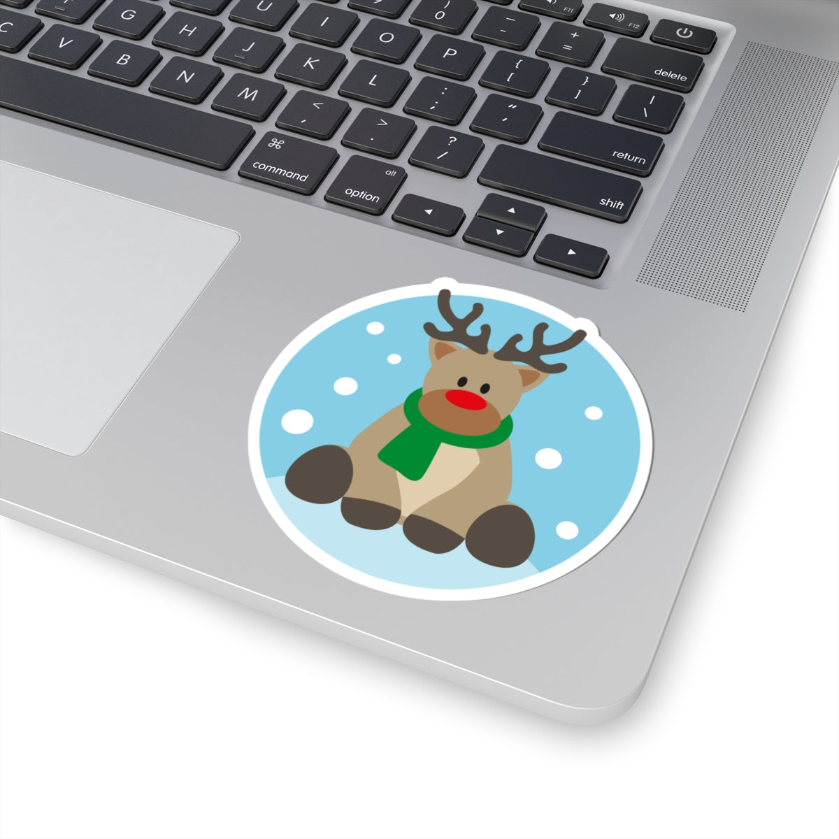 Reindeer Holiday Kiss-Cut Sticker — Cute Christmas Laptop Decal