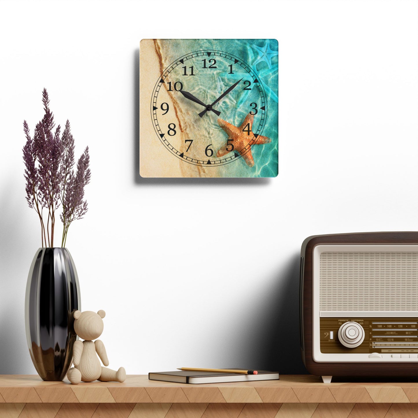 Beach Themed Acrylic Wall Clock
