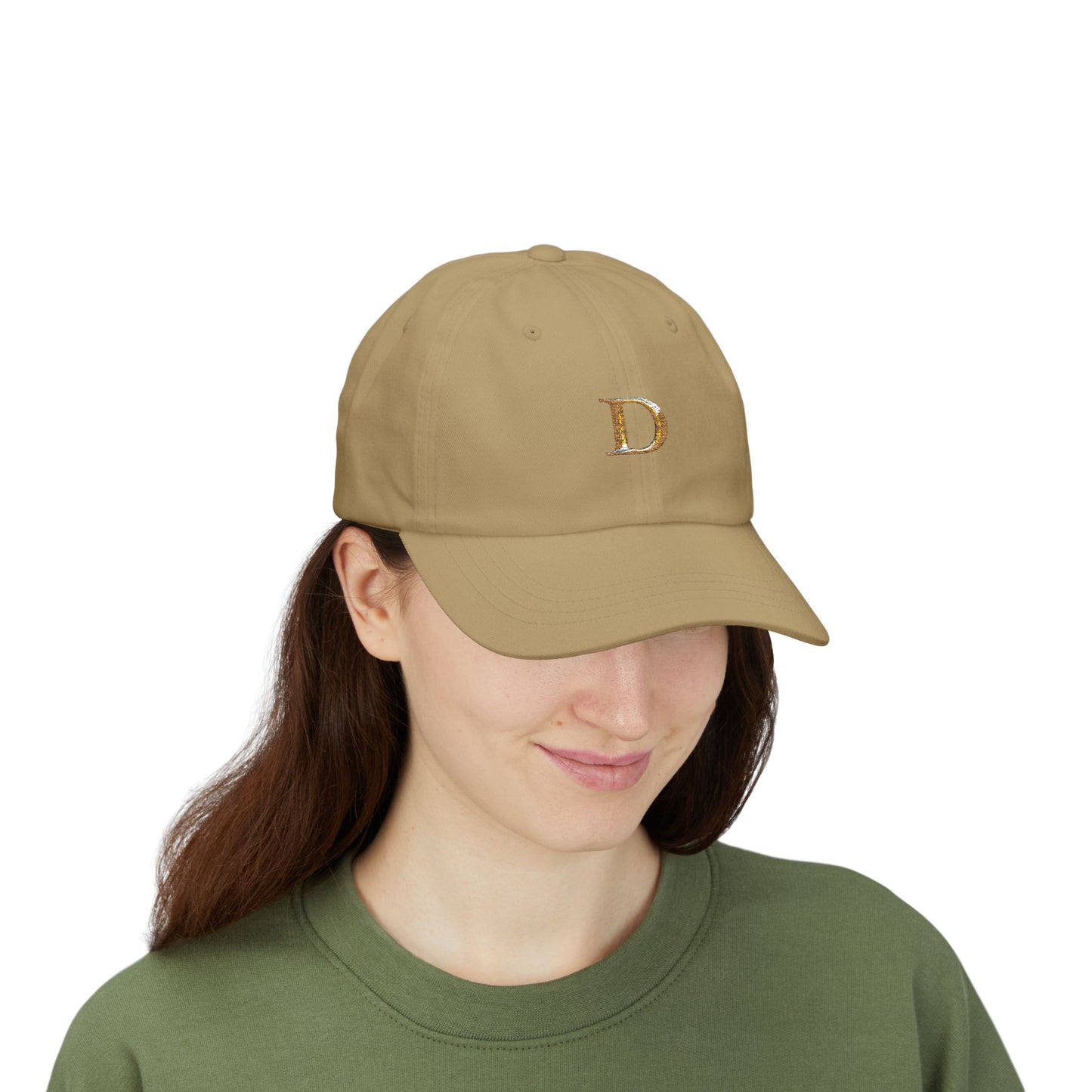 Classic Gold Initial Dad Cap - Letter D