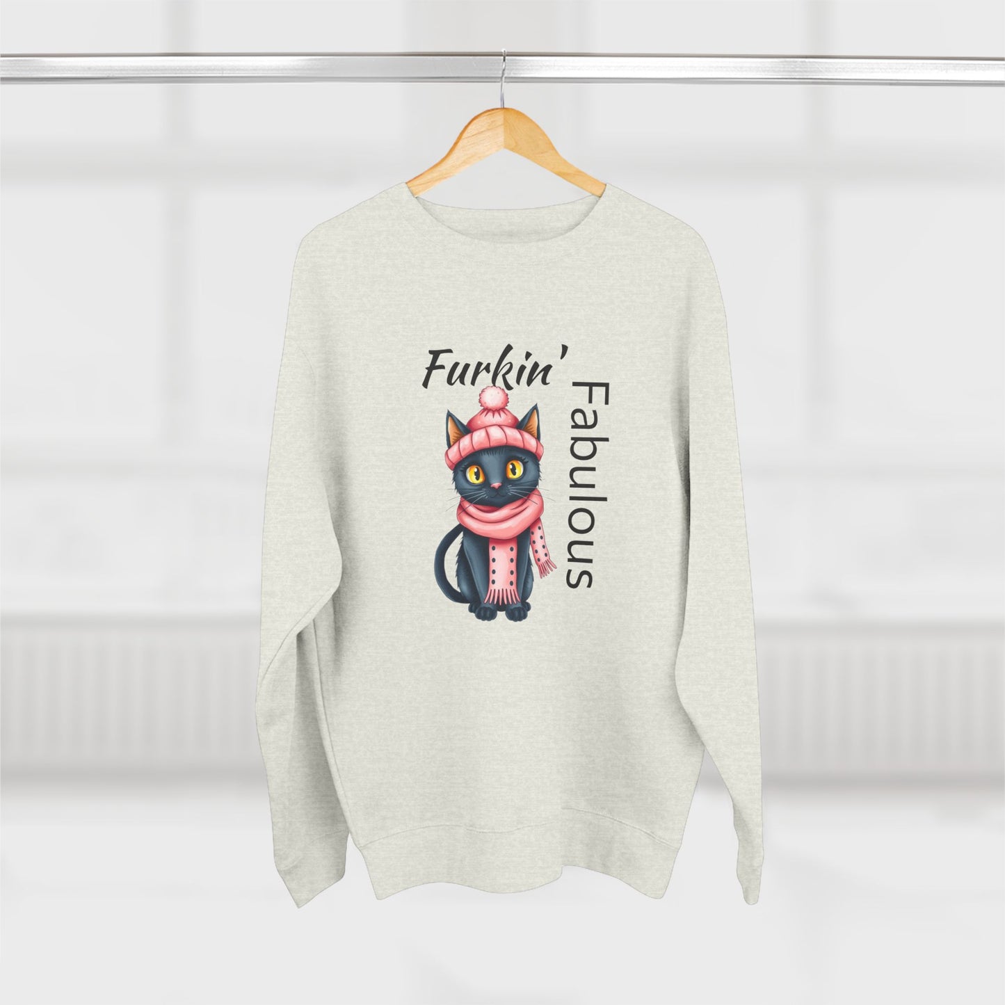 Furkin' Fabulous Cat Sweatshirt – Cute Winter Kitten Graphic Crewneck