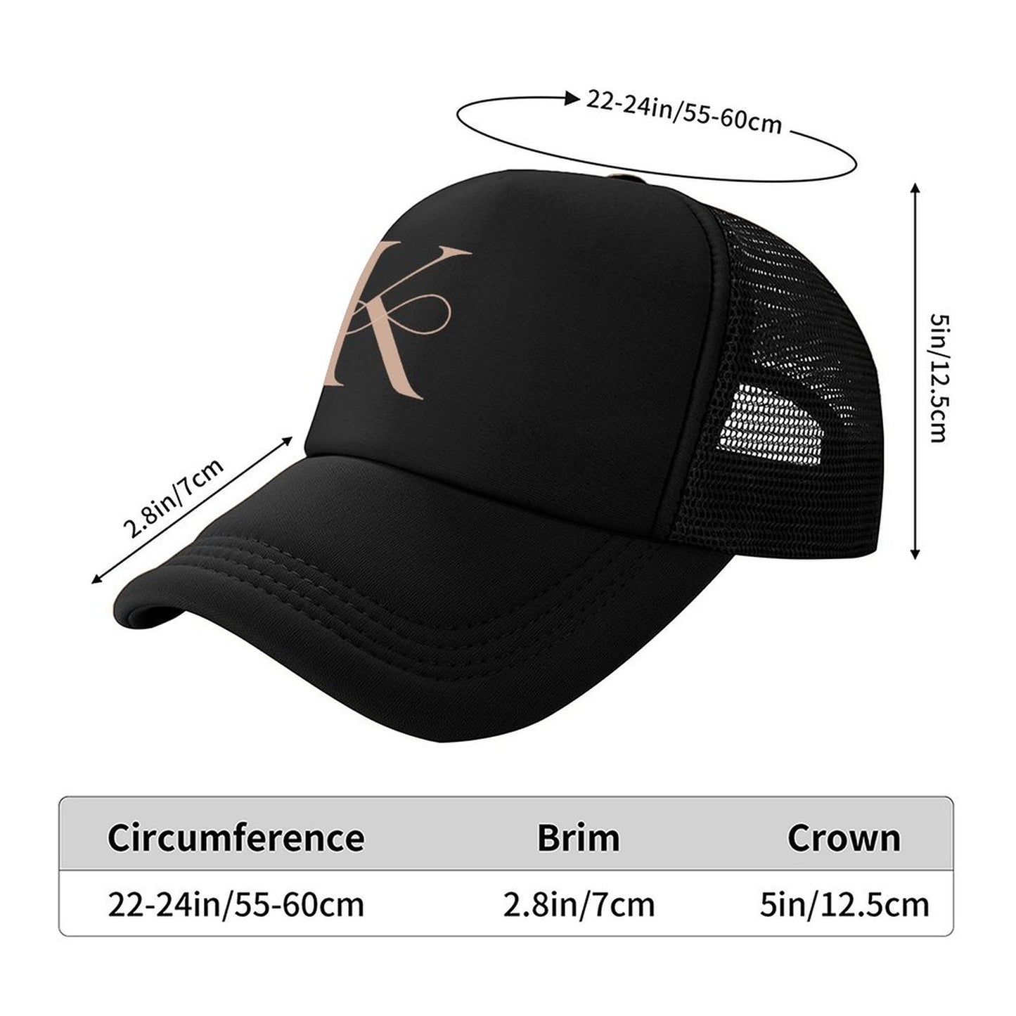 Summer Trucker Hat - Letter K