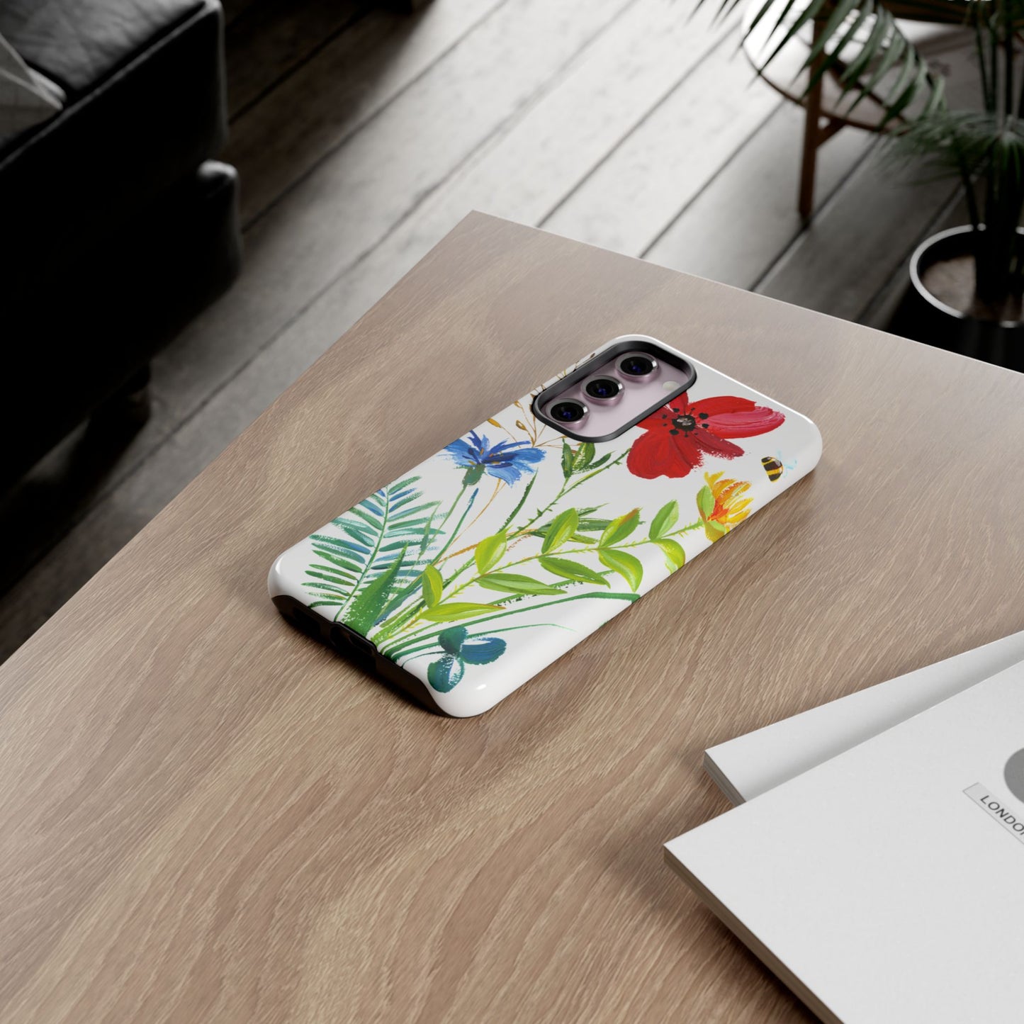 Floral Watercolor Tough Phone Case — Wildflower Bouquet Protective Cover