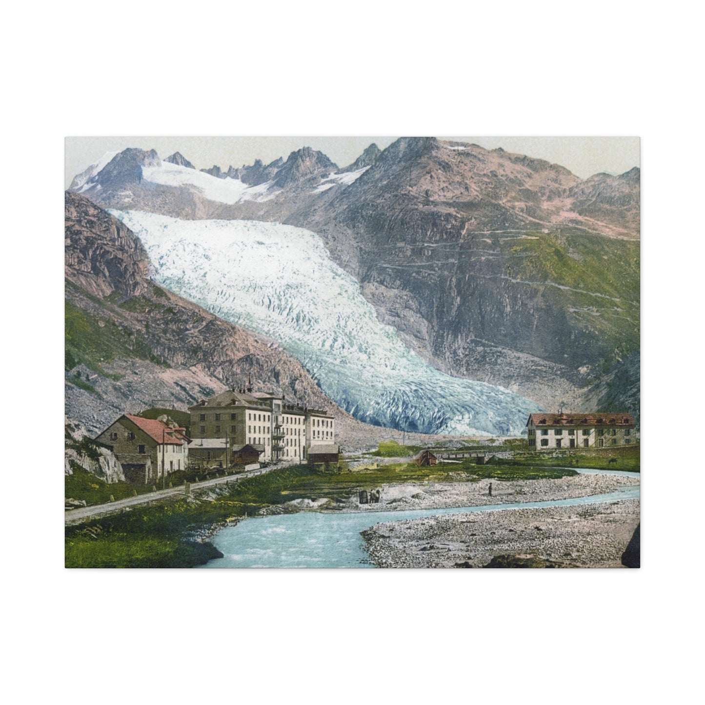 Glacier Village Matte Canvas Print