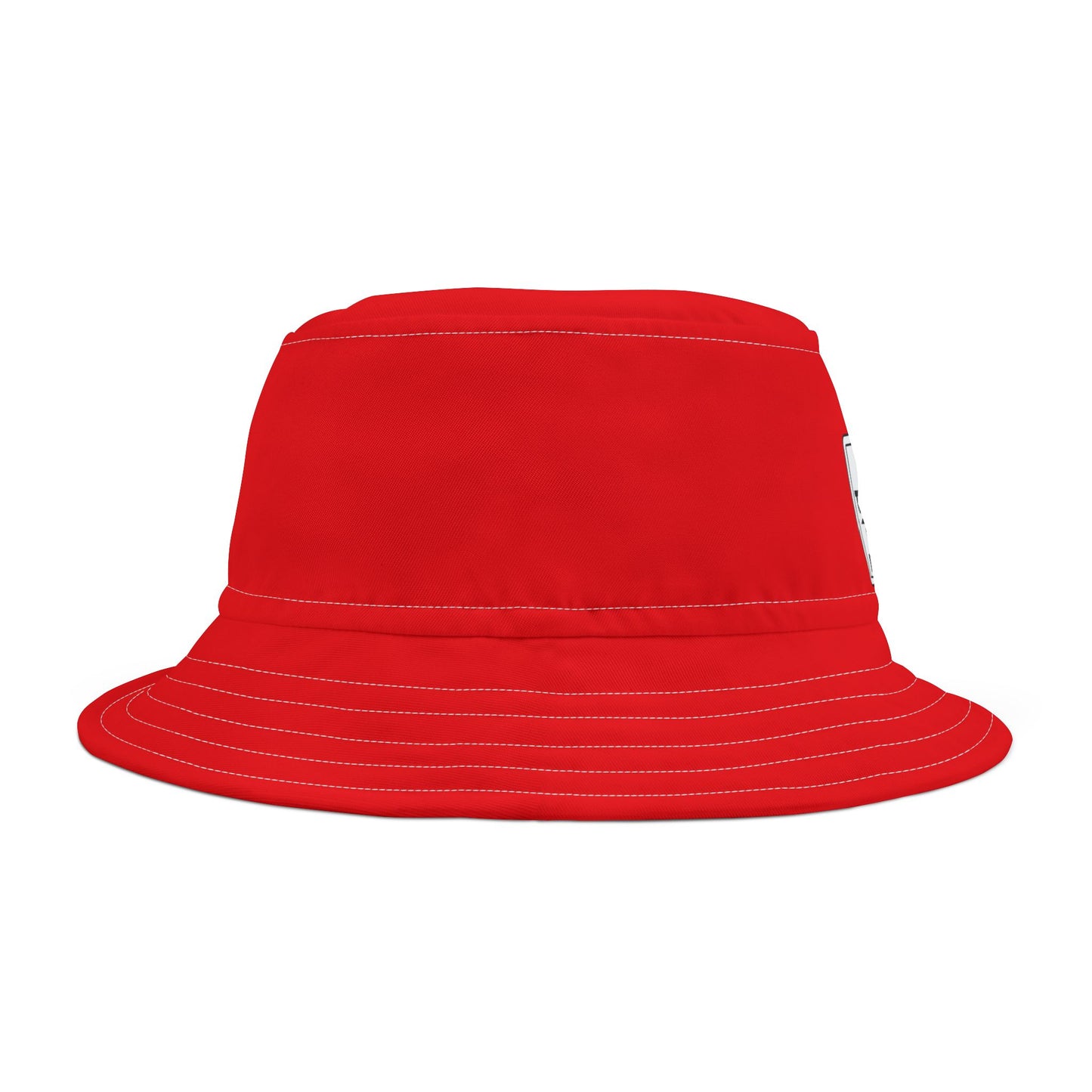 Bold Red Bucket Hat - 'No Trespassing' Design'
