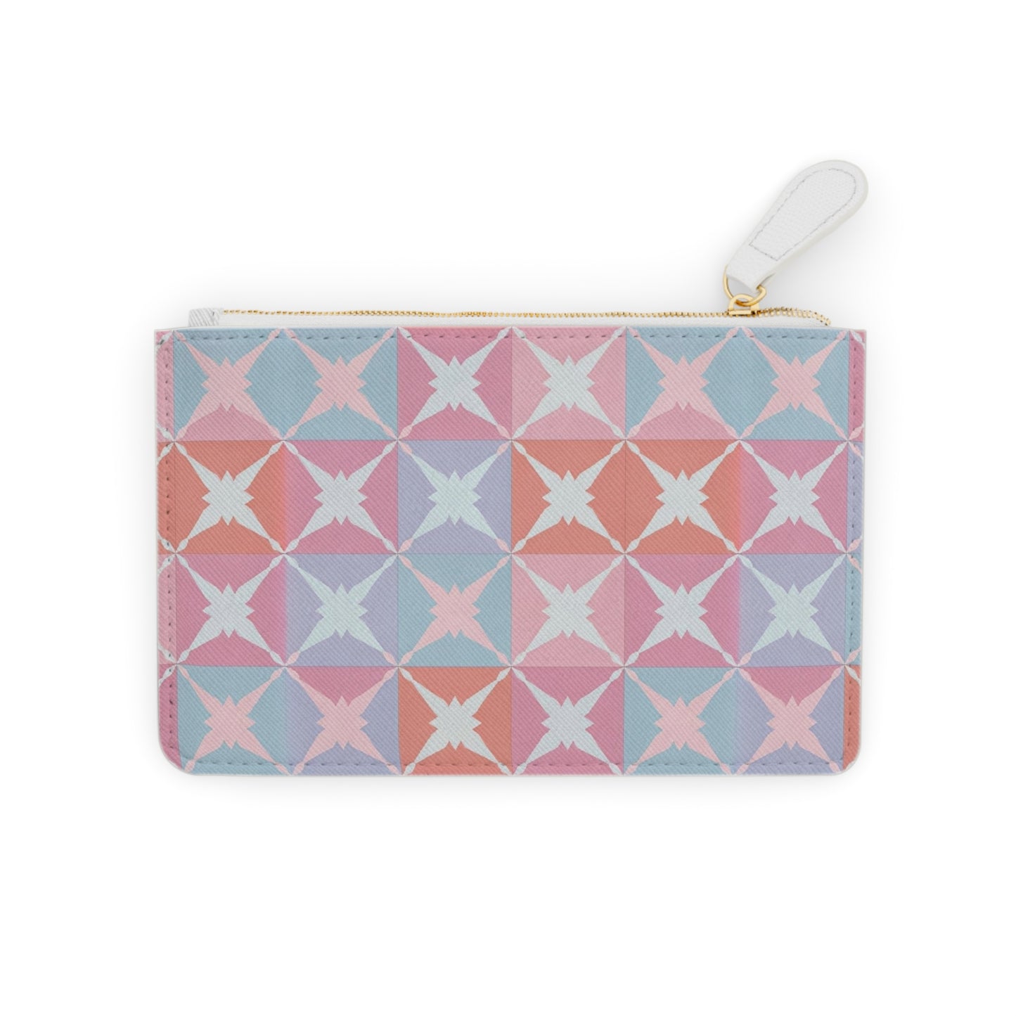 Mini Clutch Bag - Pastel Geometric Star Pattern Wrist Pouch
