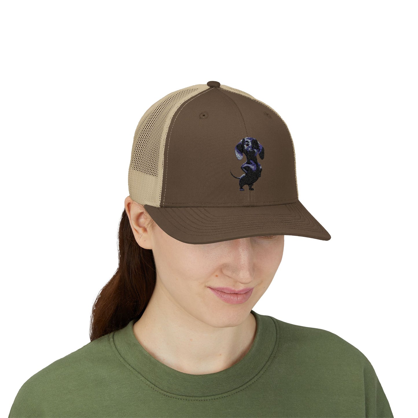 Dachshund Galaxy Trucker Cap – Embroidered Space Sausage Dog Snapback