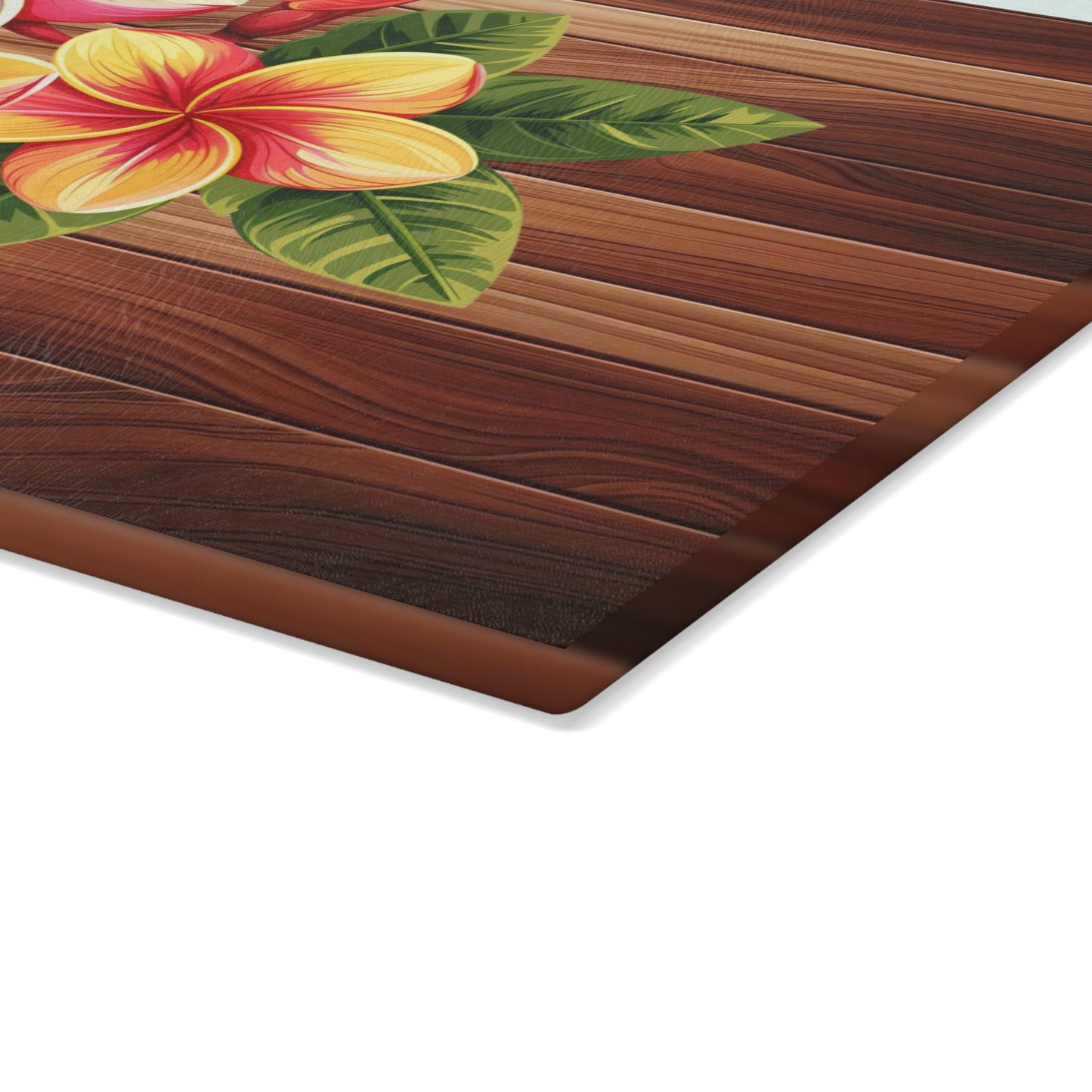 Tropical Floral Glass Cutting Board