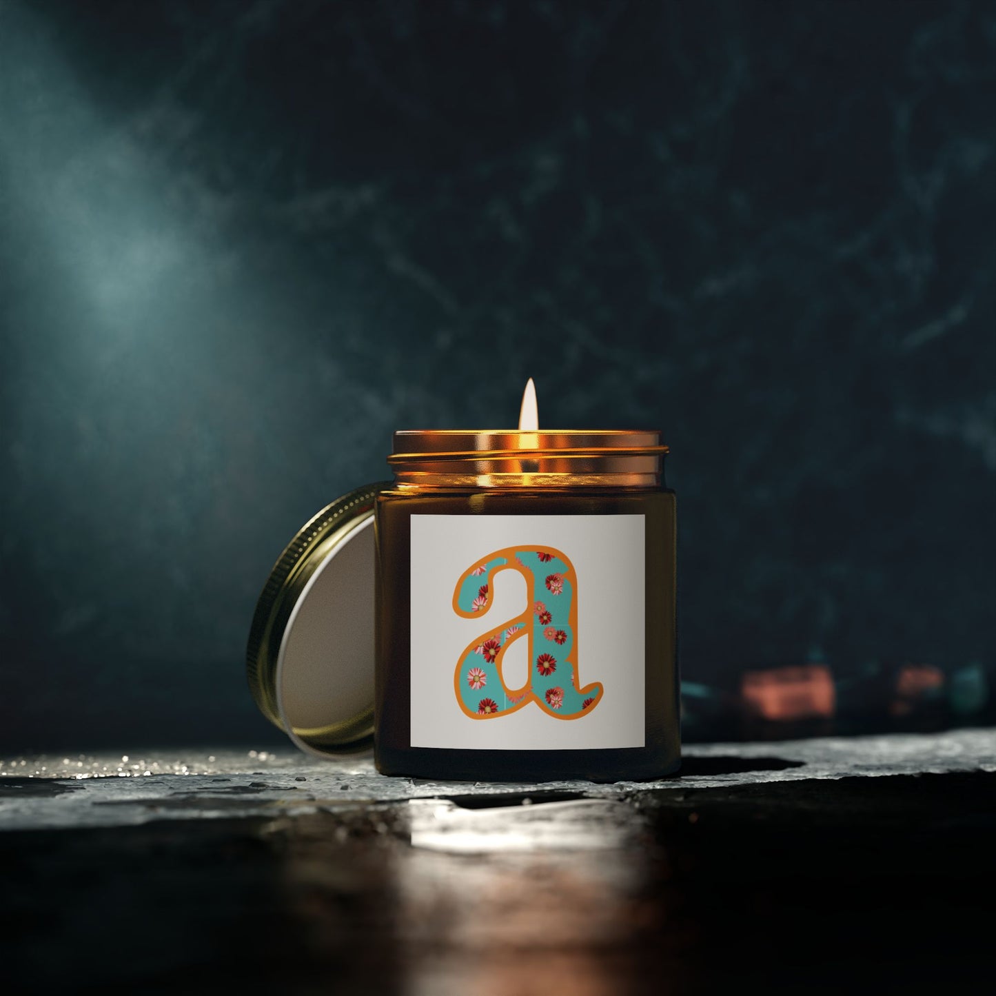 Personalized Floral Scented Candle, Hand-Poured Coconut Apricot Wax, Home Fragrance, Gift for Her, Relaxation, Meditation, Housewarming
