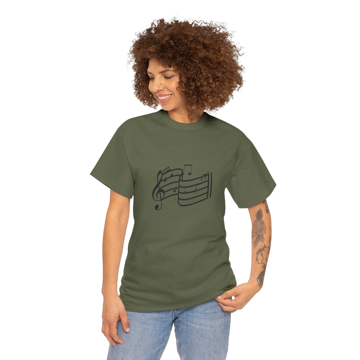 Music Notes T‑Shirt — Minimalist Sheet Music Tee for Musicians & Music Lovers