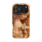 Vintage Floral Girl Magnetic Impact Phone Case — Protective iPhone Cover with Sepia Art