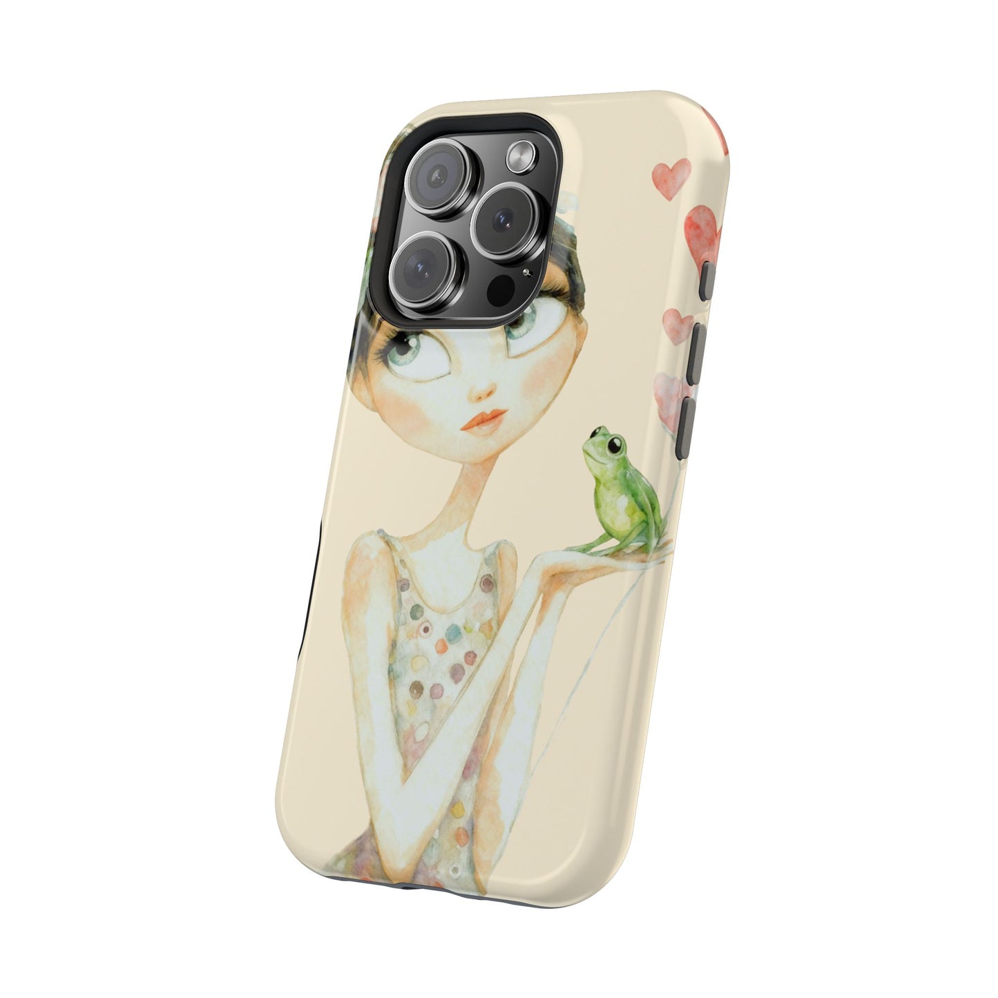 Whimsical Girl with Frog Magnetic Impact Phone Case