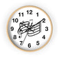Music Notes Wall Clock — Black & White Treble Clef Timepiece for Music Lovers