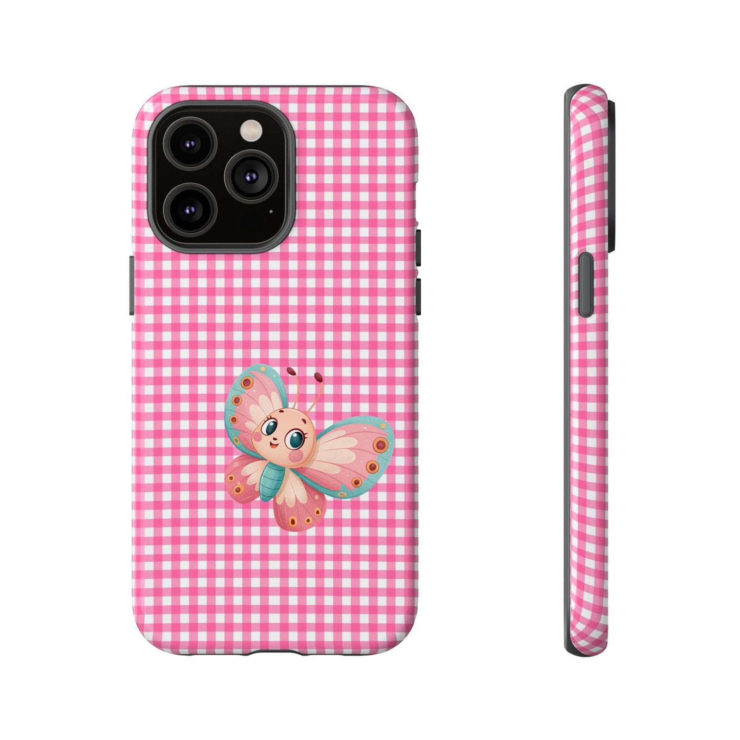 Cute Butterfly Phone Case, Tough Cases, Floral Phone Accessory, Gift for Her, Spring Fashion, Kids' Birthday Present, Pastel Aesthetic