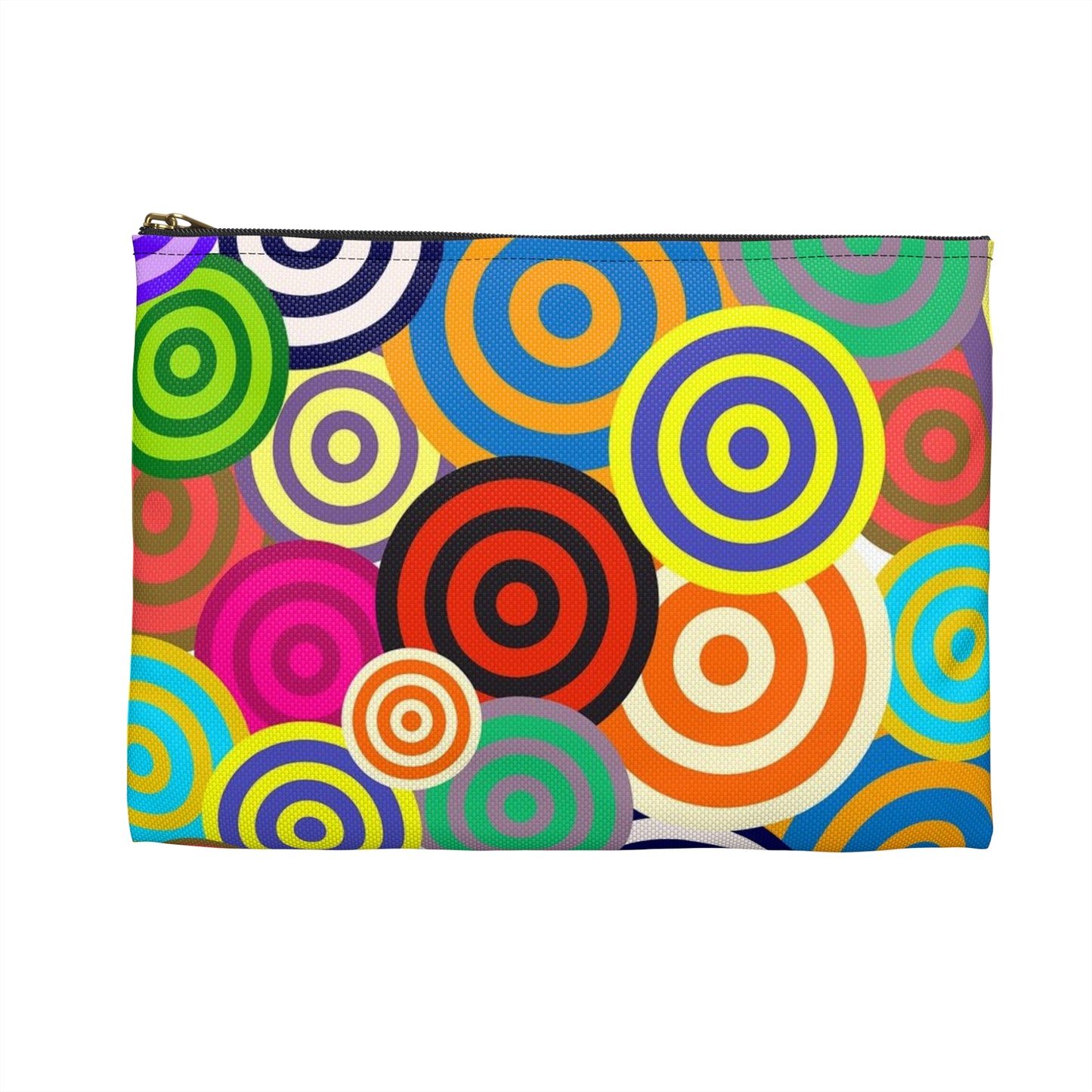 Colorful Circle Accessory Pouch, Fun Travel Organizer, Makeup Bag