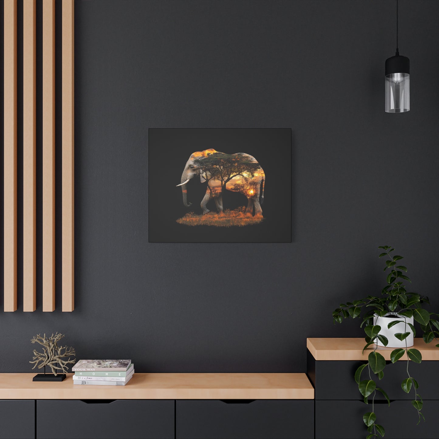 Elephant Tree Matte Canvas Art