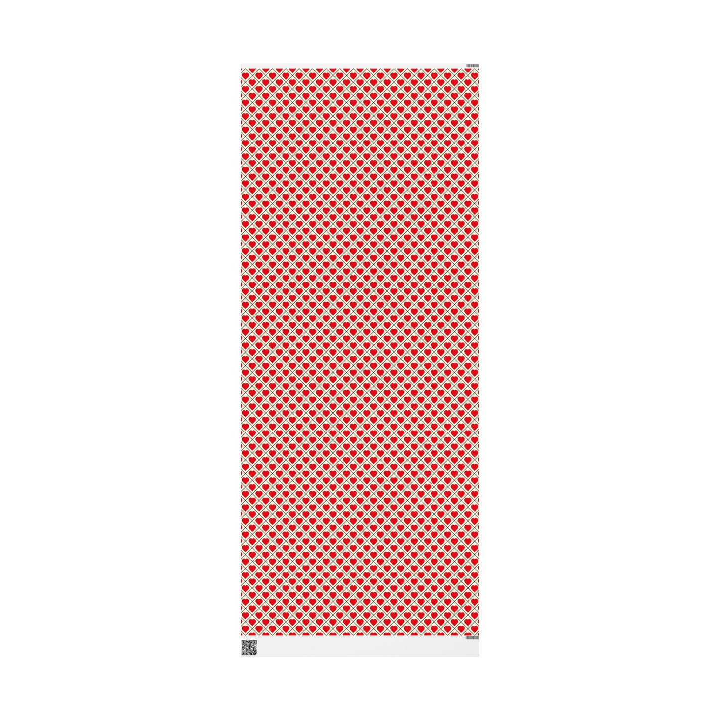 Heart Lattice Wrapping Paper Roll — Red Hearts Valentine's Gift Wrap