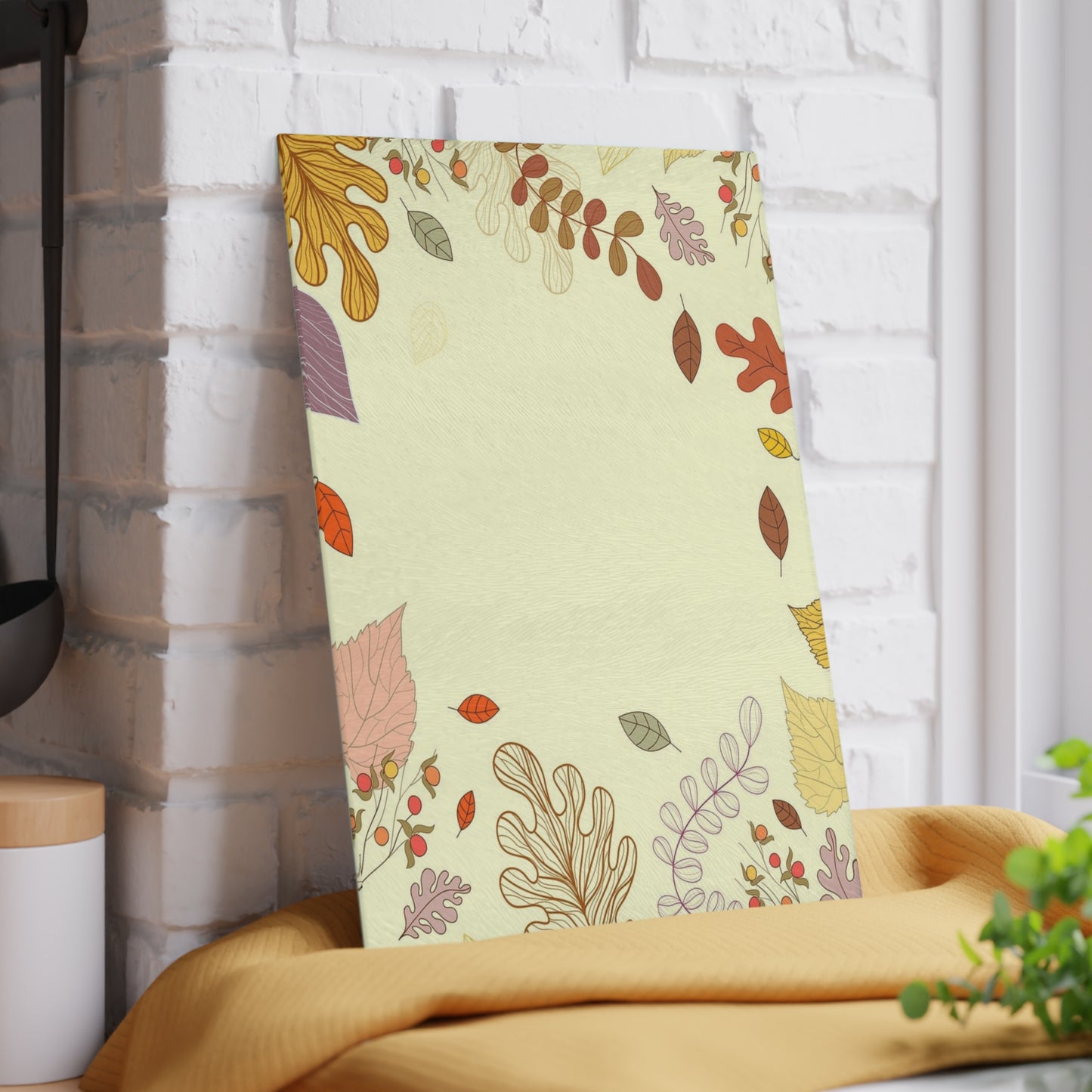 Autumn Leaves Glass Cutting Board – Fall Foliage Decorative Kitchen Board
