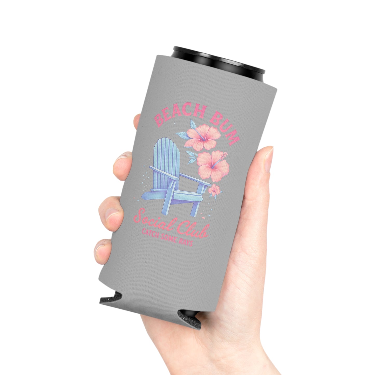 Beach Bum Can Cooler - Summer Vibes, Social Gatherings, Pool Parties, Beach Days, Gift for Friends