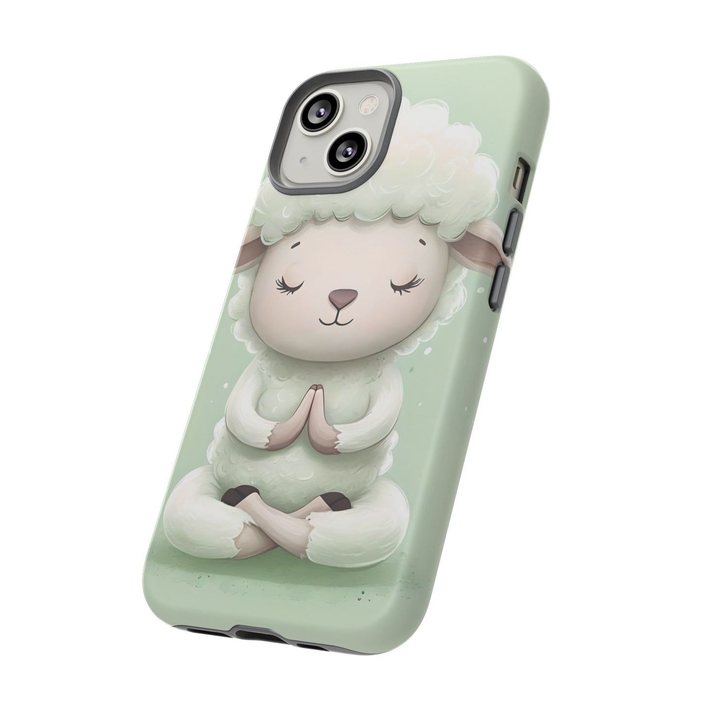 Meditating Lamb Phone Case — Cute Pastel Protective iPhone Cover