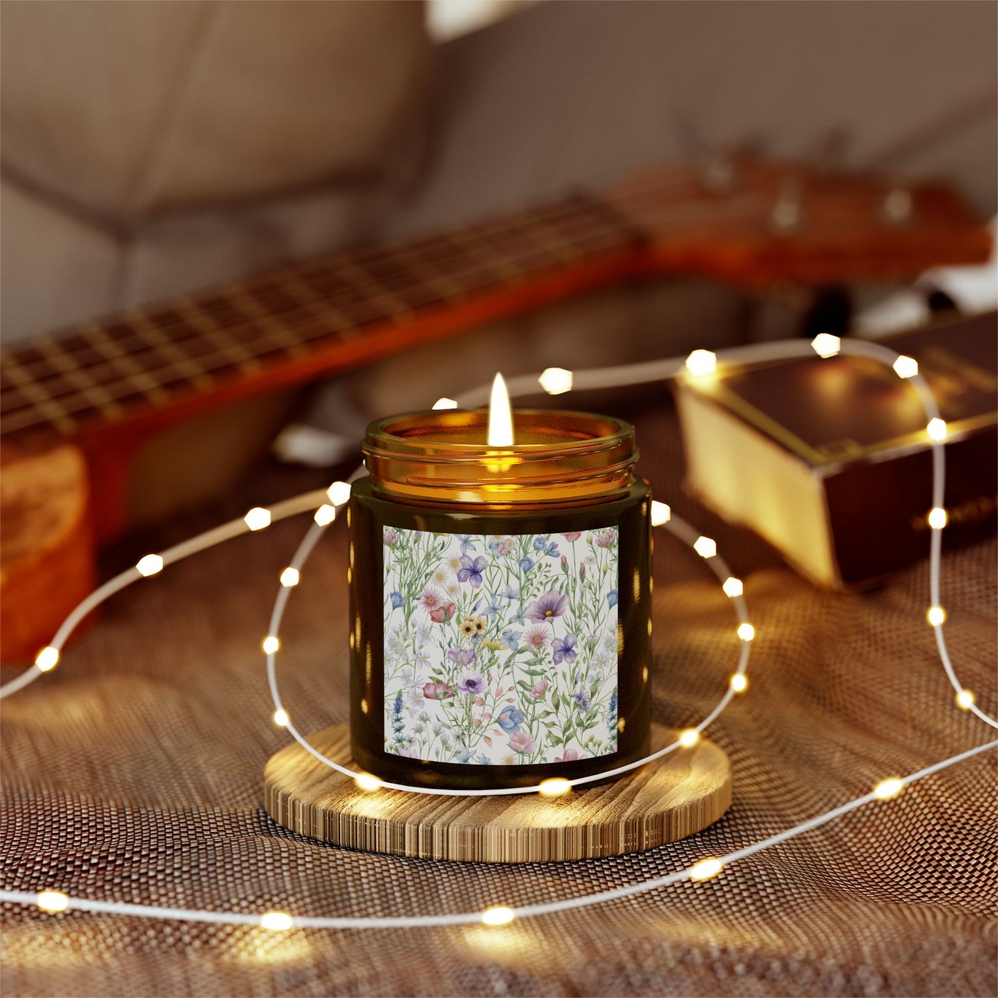 Scented Candles, Coconut Apricot Wax (4oz, 9oz) - Wildflowers