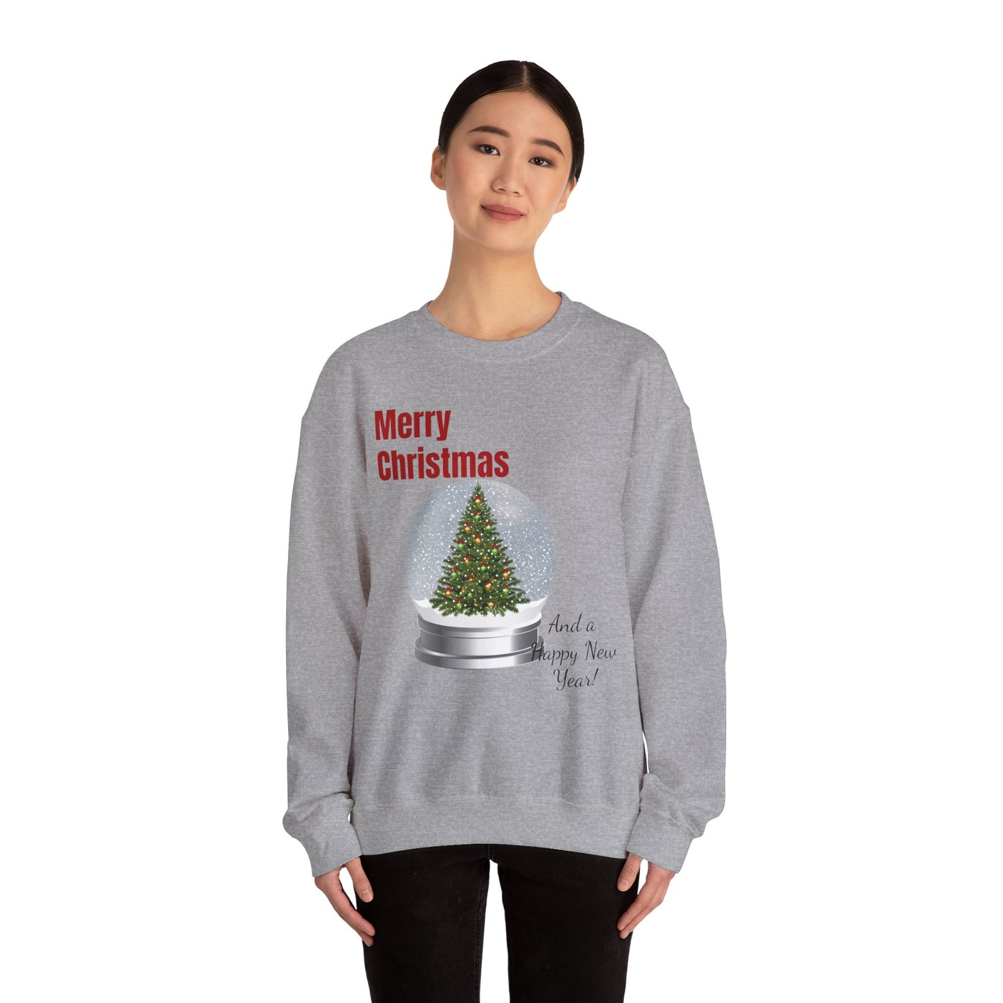 Christmas Snow Globe Sweatshirt – "Merry Christmas" Holiday Crewneck