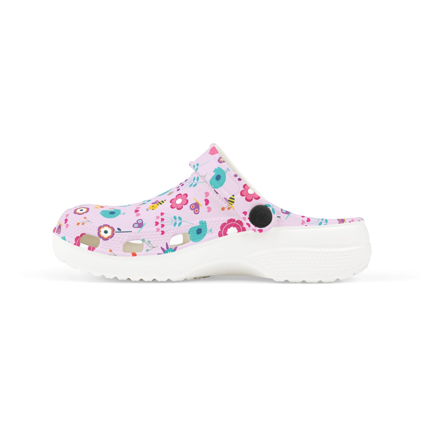 Kids Floral Clogs — Pink EVA Foam Garden Slip-Ons