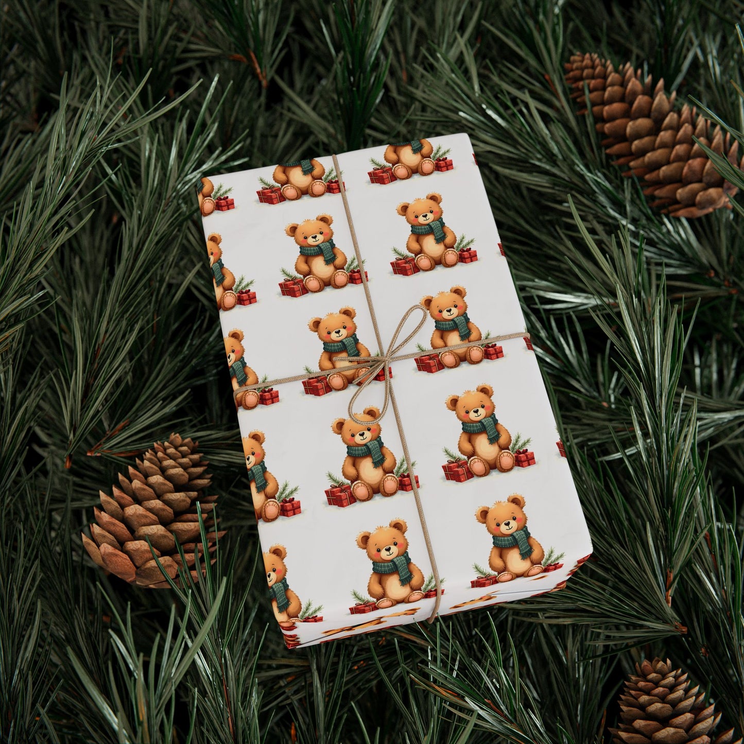 Teddy Bear Bouquet Wrapping Paper – Cute Kids Gift Wrap Roll