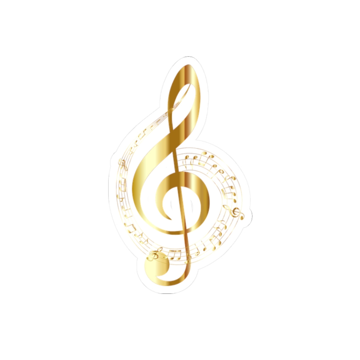 Elegant Musical Note Stickers, Gold Treble Clef, Decor for Musicians, Laptops, Journals, Gifts for Music Lovers