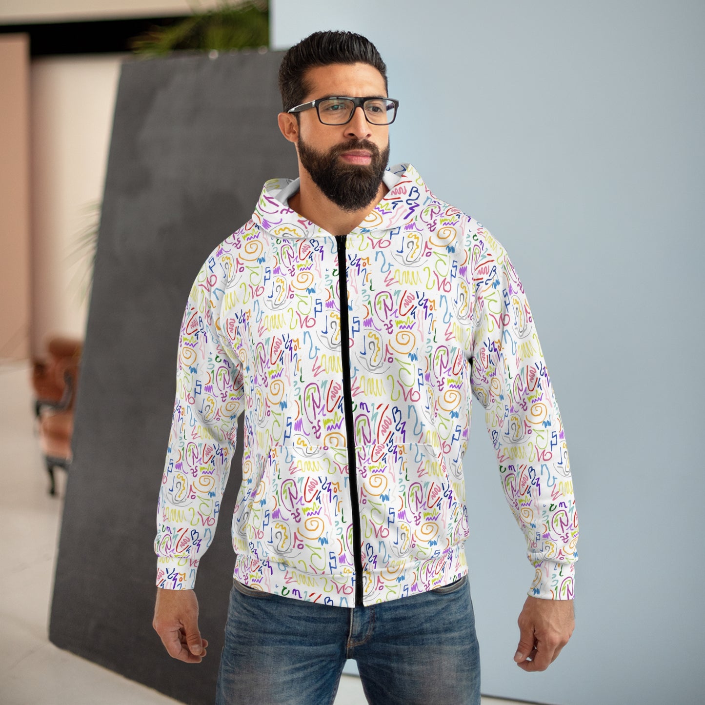 Colorful Unisex Zip Hoodie