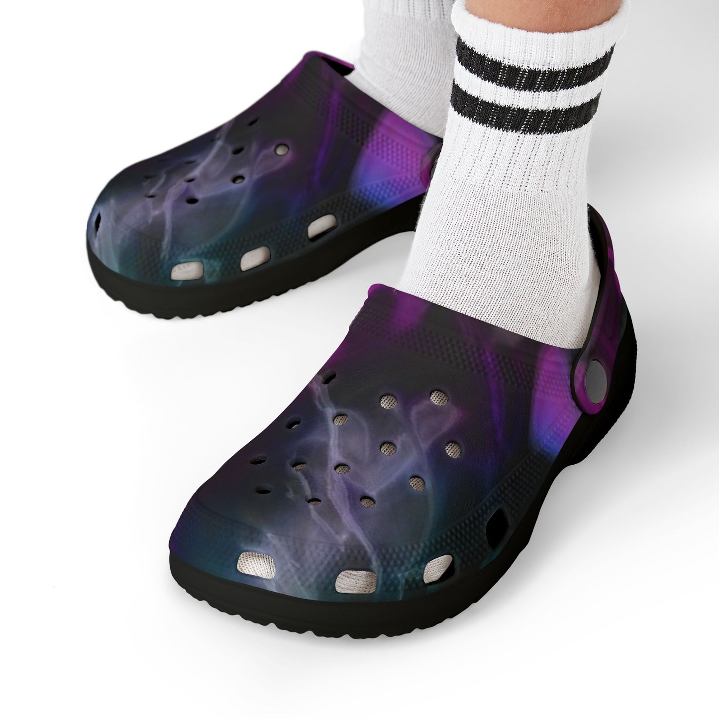 Kids Galaxy Foam Clogs — Purple Nebula EVA Slip-On Sandals