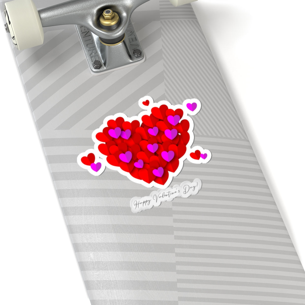 Valentine’s Heart Kiss-Cut Sticker — "Happy Valentine’s Day" Love Decal