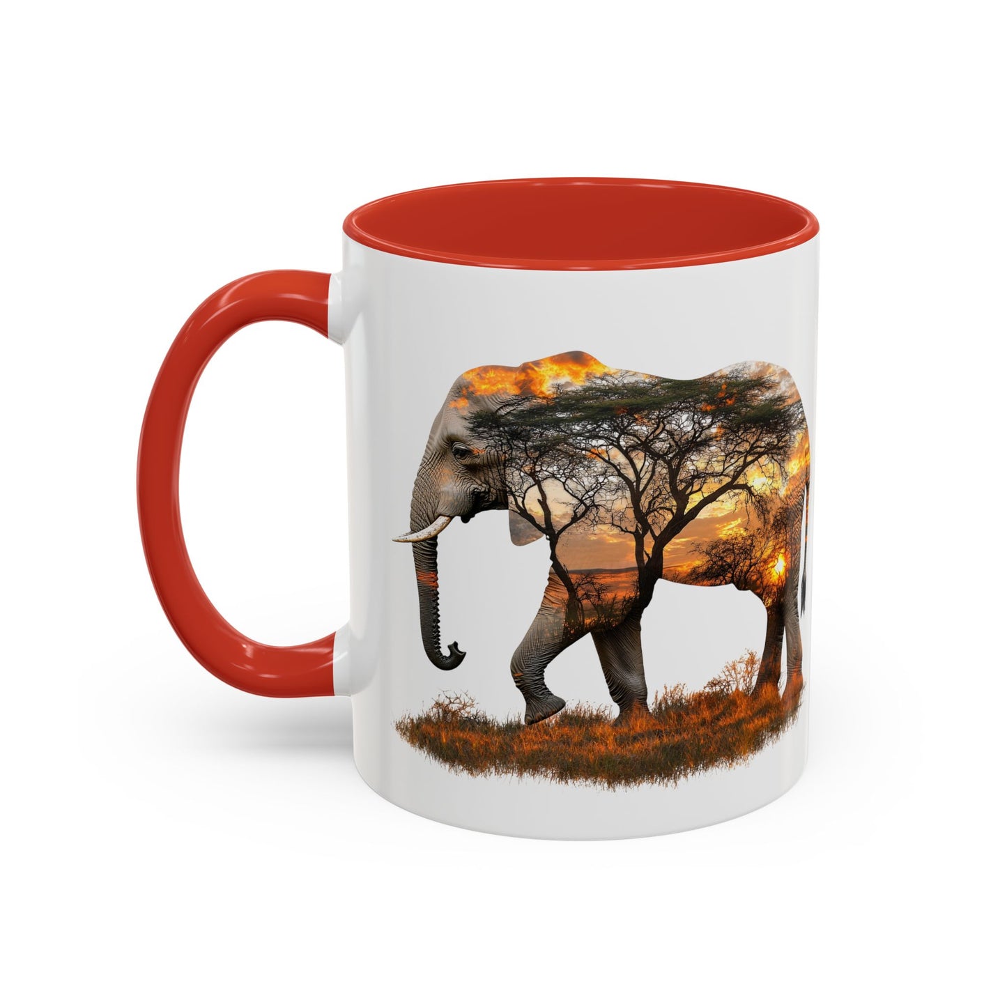 Elegant Elephant Accent Coffee Mug - Nature Lover Gift, Animal Lover Mug