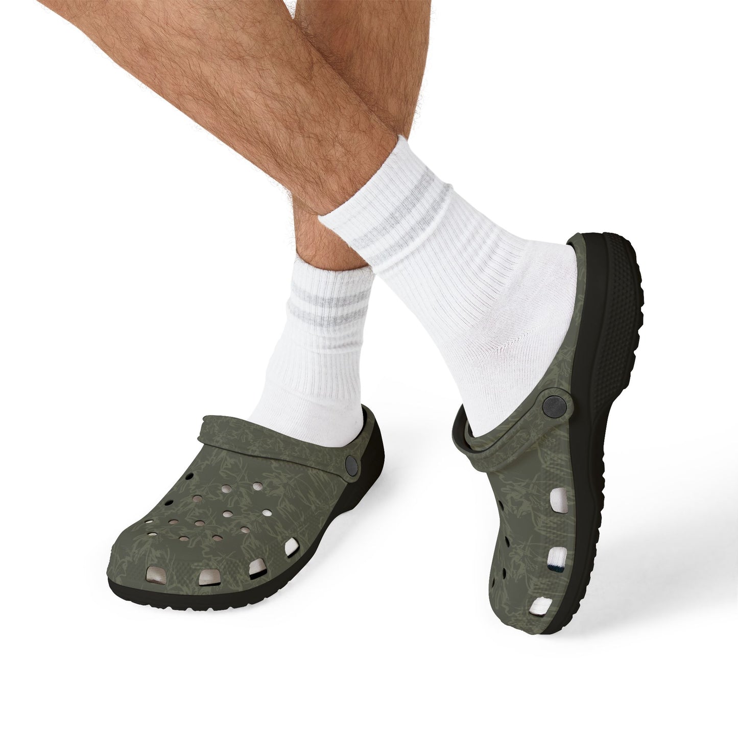 Olive Camouflage EVA Foam Clogs – Lightweight Garden & Casual Slip-On Shoes