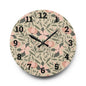 Floral Acrylic Wall Clock - Nature-Inspired Home Decor, Bohemian Wall Art