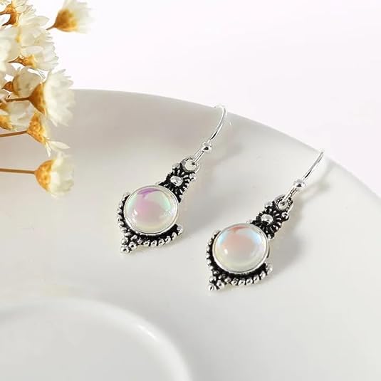 Luxurious Vintage Moonstone Statement Long Drop Dangle Earrings - Drop Dangle