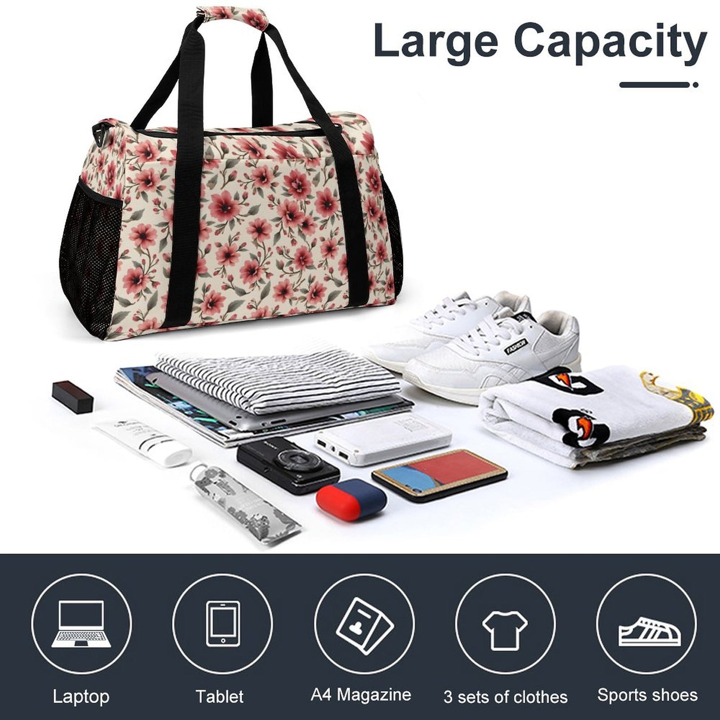 Travel Duffel Bag Flowers