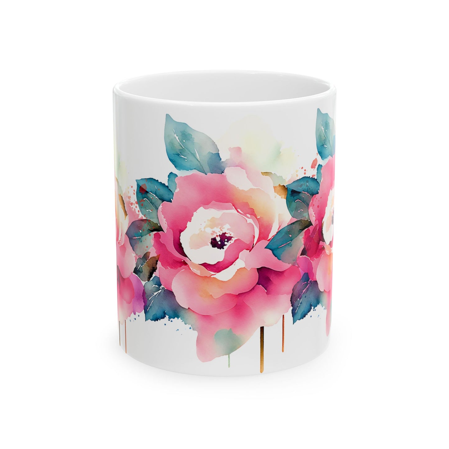 Floral Ceramic Mug - Elegant Design for Tea and Coffee Lovers