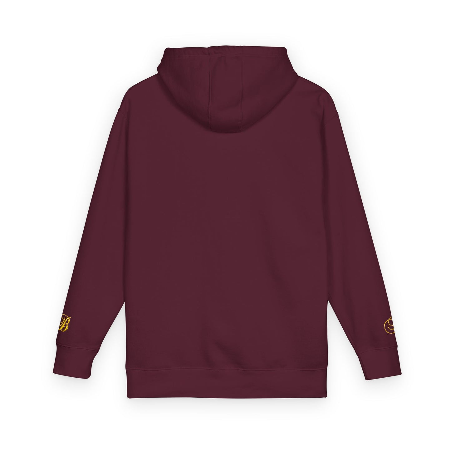 Coral Gold Floral Initial Hoodie — Monogram 'B' Casual Pullover