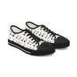 Music Note Low-Top Sneakers — White Casual Canvas Shoes with Musical Notes Pattern