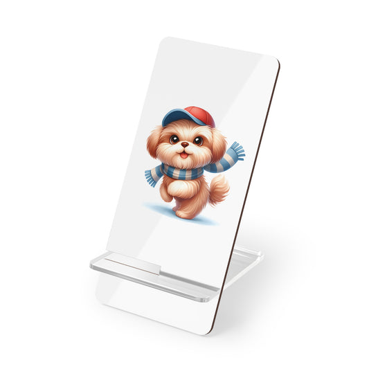 Cute Puppy Phone Stand — Foldable Mobile Display Stand with Adorable Dog Design