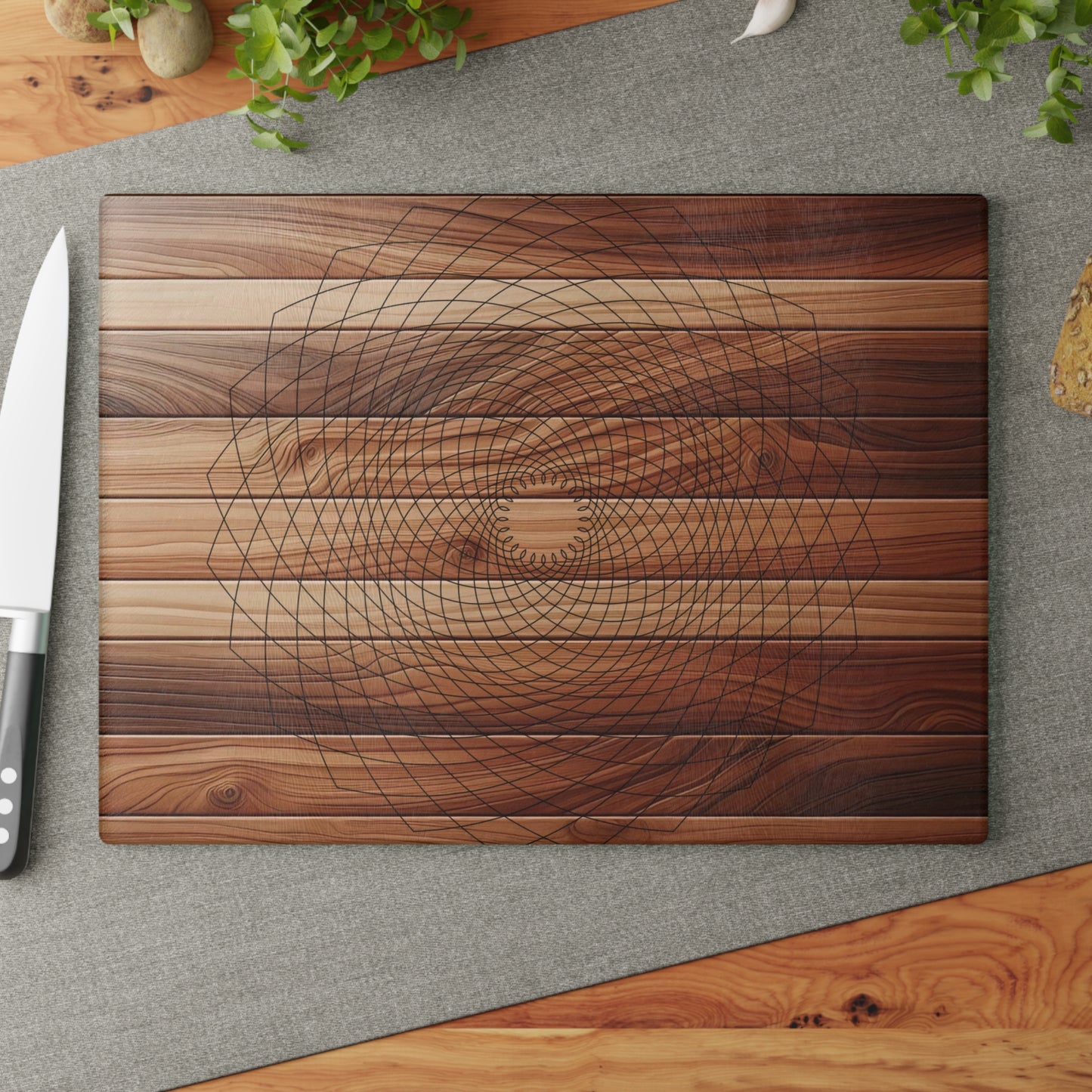 Stylish Geometric Glass Cutting Board