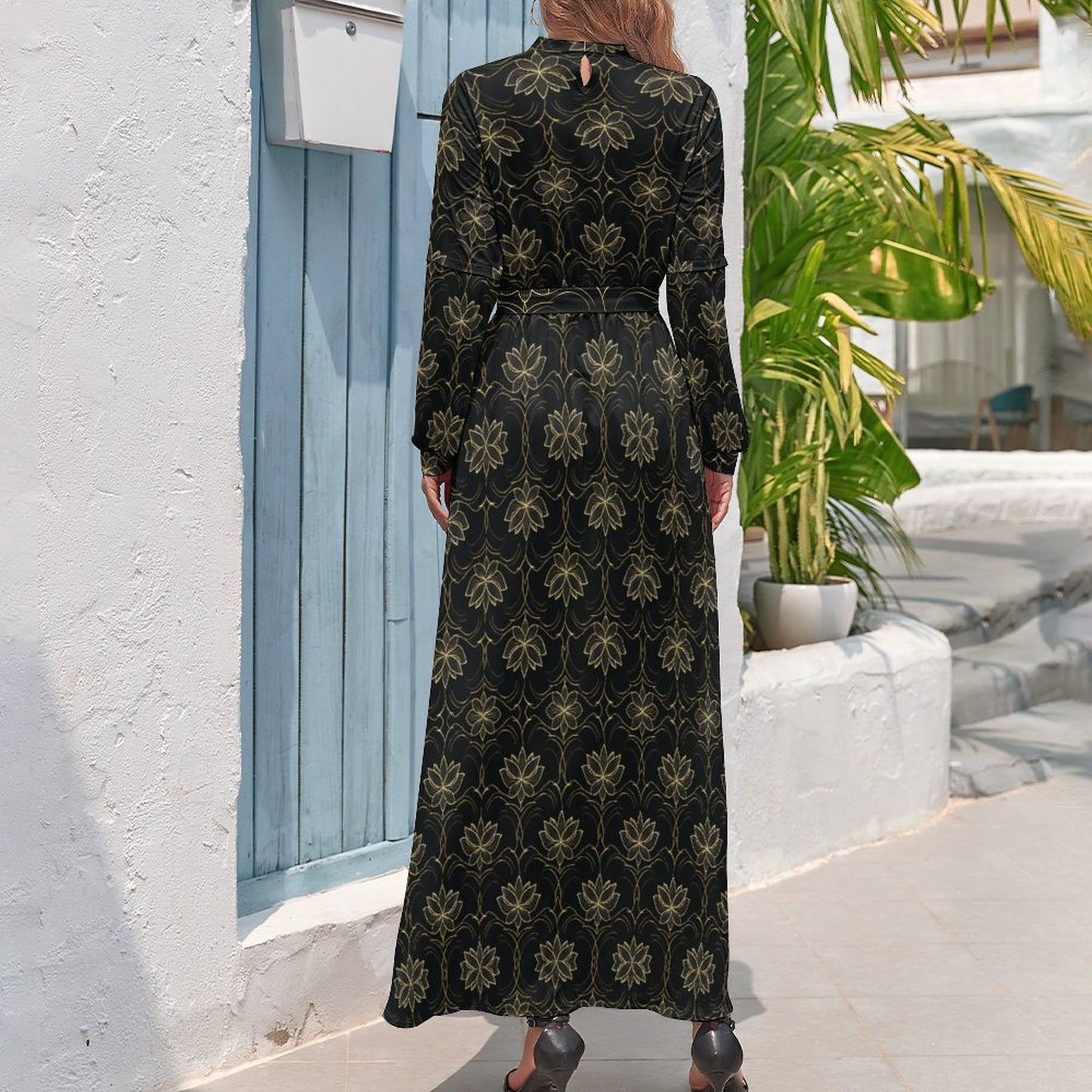 Turtle Neck Long Dress for Women
