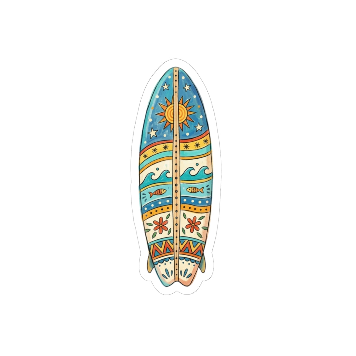 Surfboard Sticker — Boho Beach Kiss-Cut Vinyl Sticker