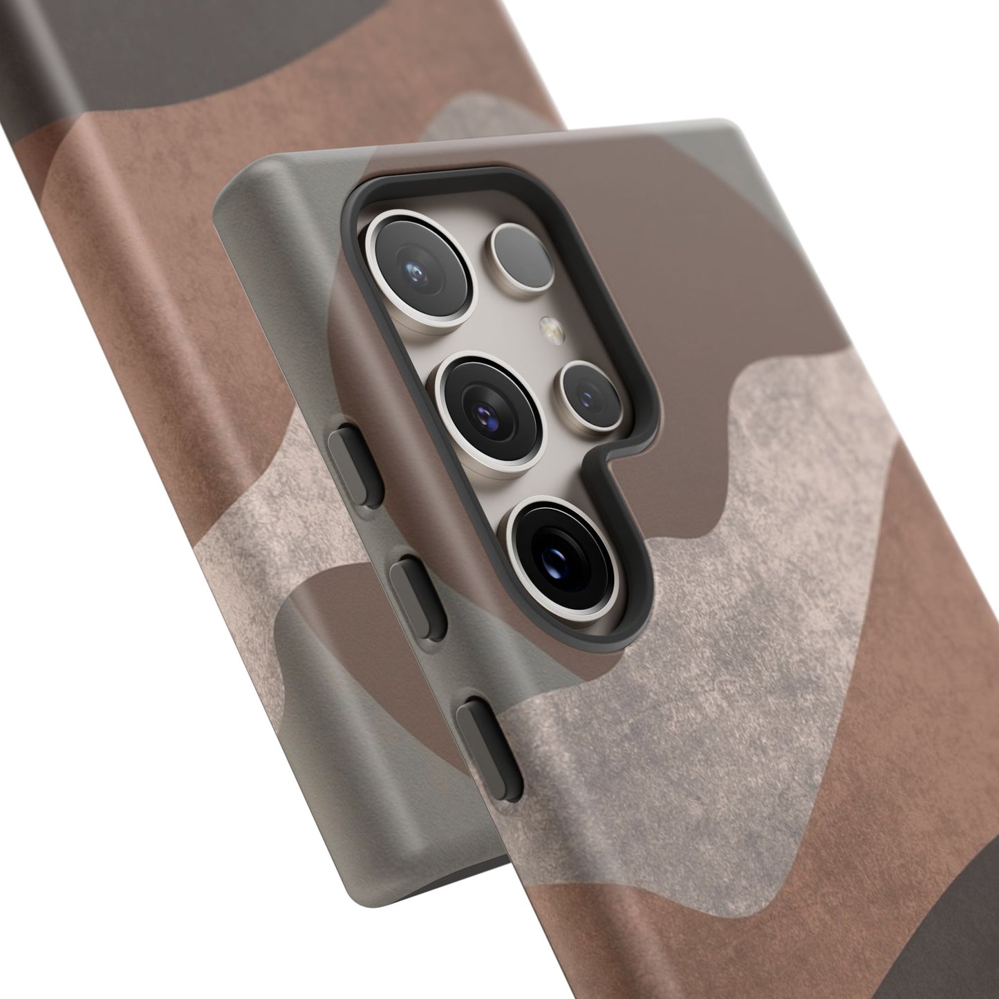 Abstract Earthtone Phone Case — Brown Layered Rugged Tough Case