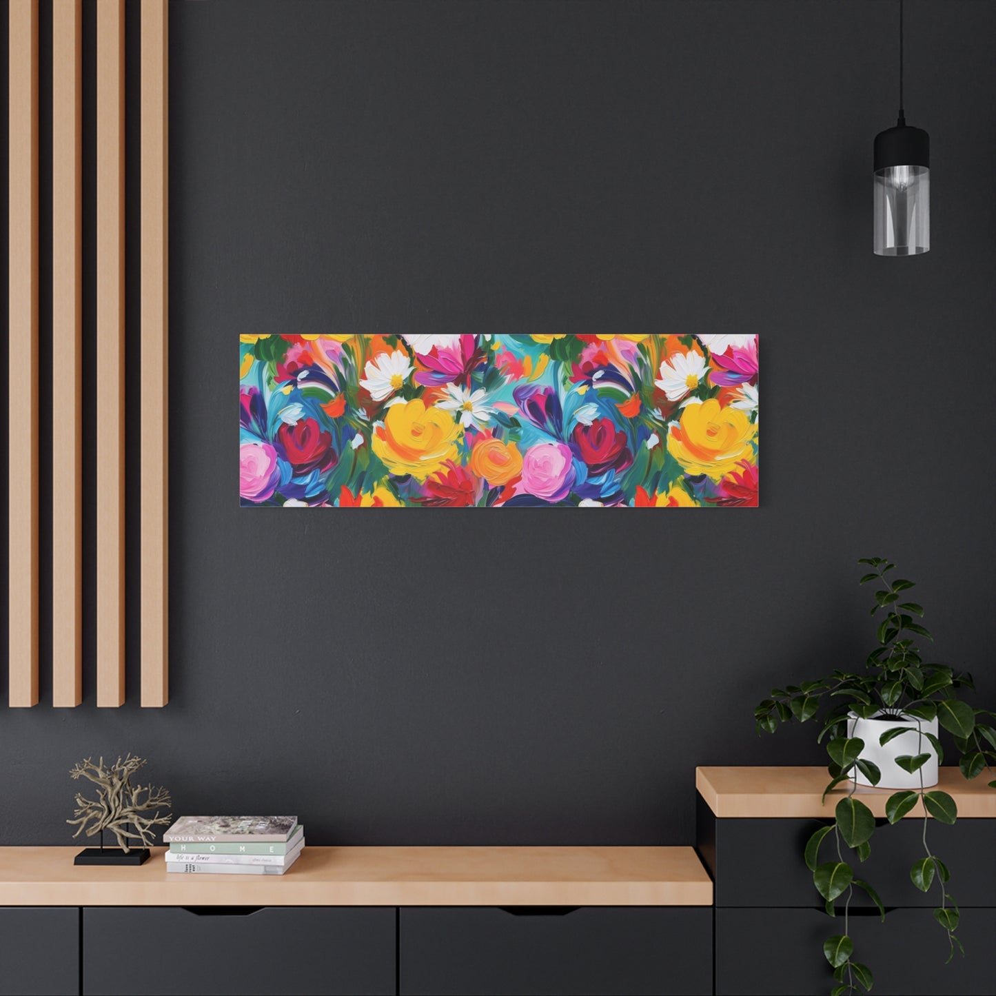 Vibrant Floral Matte Canvas Wall Art — Colorful Garden Print, Stretched 1.25"