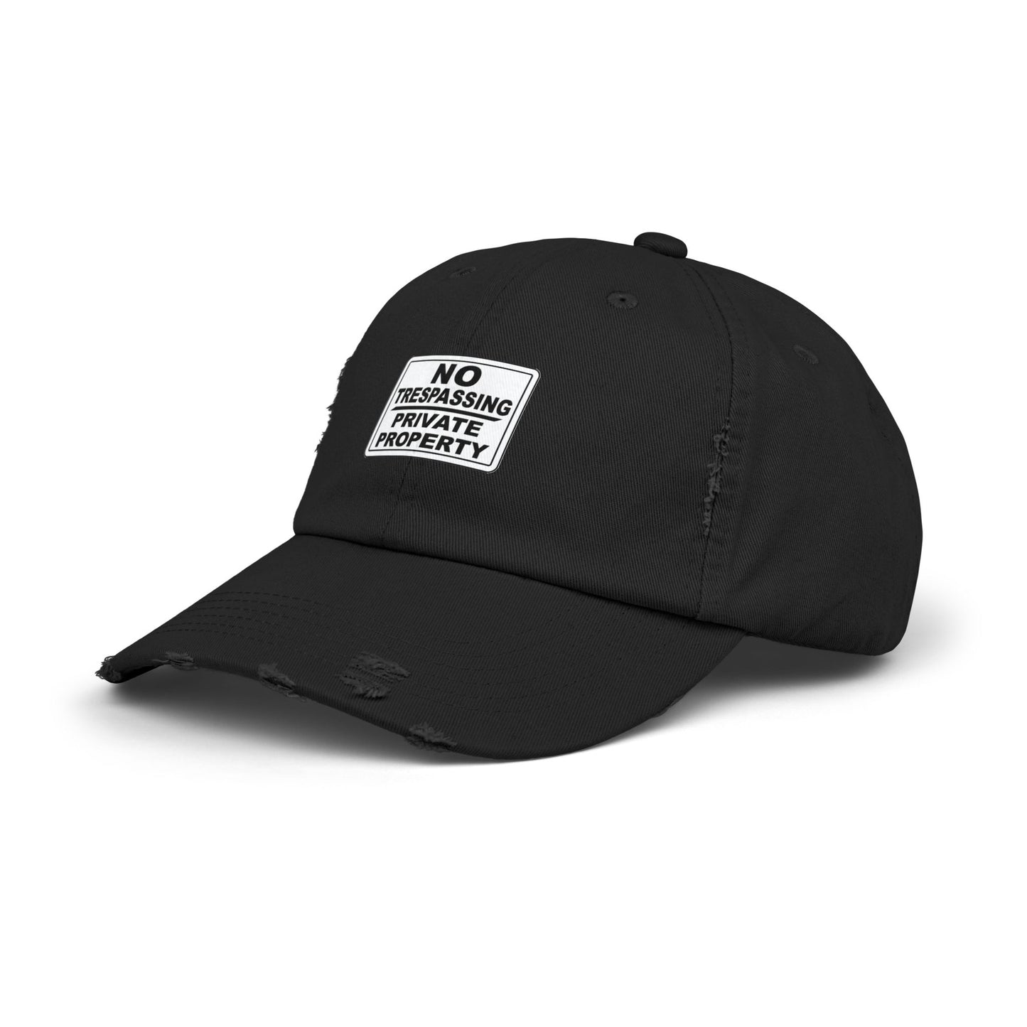Unisex Distressed Cap - No Trespassing
